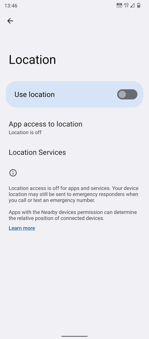 Turn off Use location