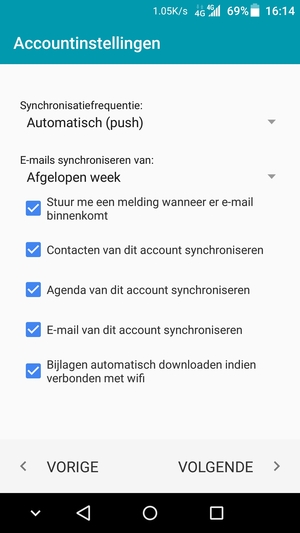 Selecteer VOLGENDE