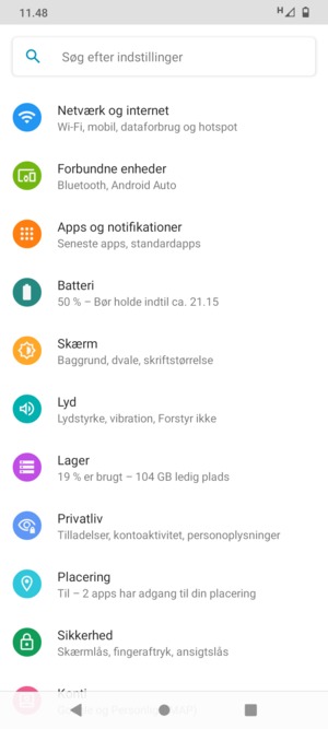 Vælg Netværk og internet