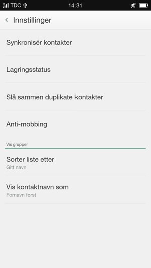 Velg Synkronisér kontakter