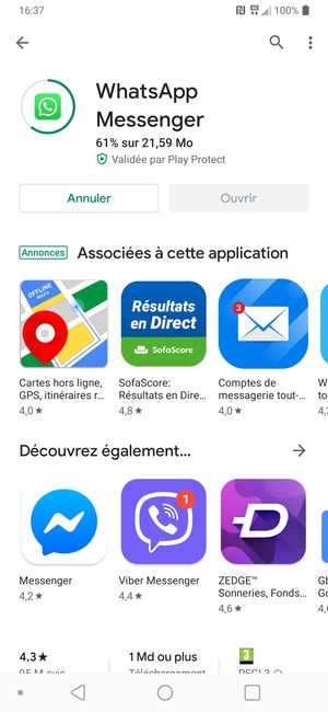 Veuillez attendre la fin de la procédure d'installation