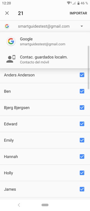 Seleccione su cuenta Google