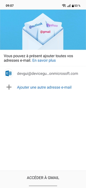 Sélectionnez ACCÉDER À GMAIL