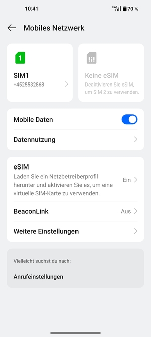 Wählen Sie eSIM