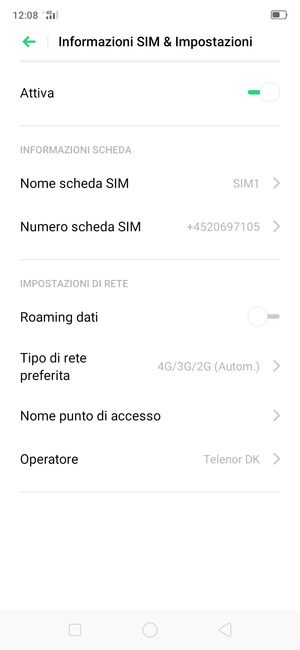 Seleziona Nome punto di accesso