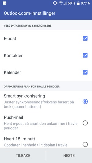 Velg NESTE