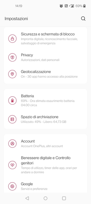 Scorri e seleziona Sicurezza e schermata di blocco