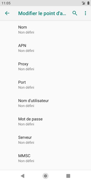 Saisissez les informations MMS