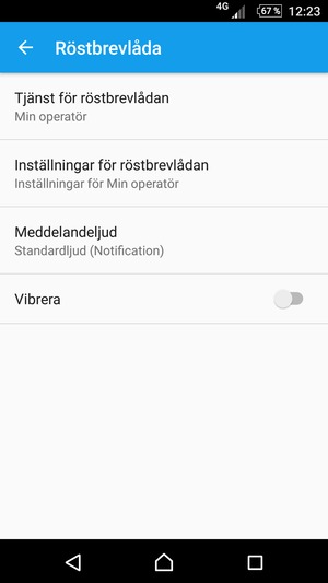 Välj Inställningar för röstbrevlådan