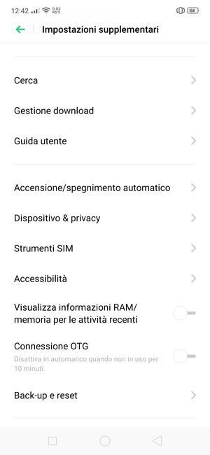 Scorri e seleziona Dispositivo & privacy