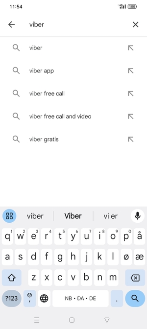 Skriv inn applikasjonsnavnet og velg Søk