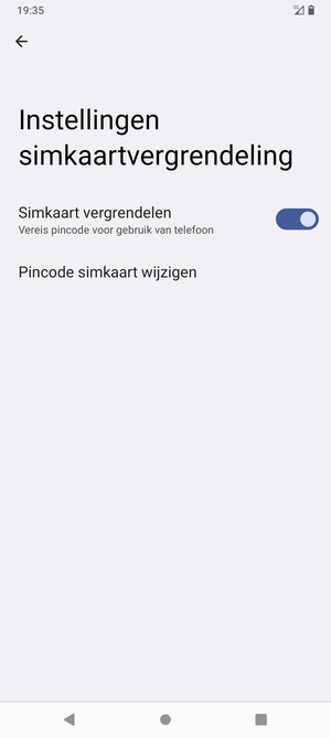 Selecteer  Pincode simkaart wijzigen