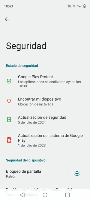 El teléfono ha sido asegurado con un bloqueo de pantalla