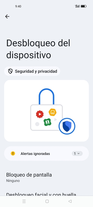 Seleccione Bloqueo de pantalla
