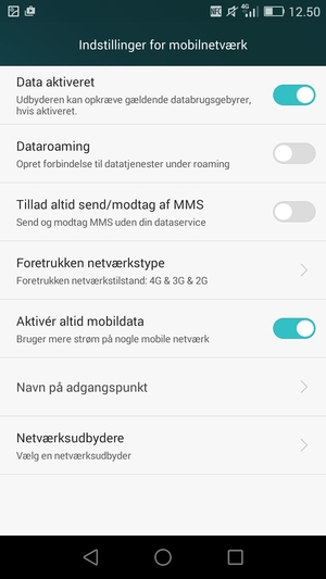For at skifte netværk, hvis der opstår netværksproblemer, vælg Netværksudbydere
