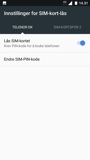 Velg Public og Endre SIM-PIN-kode