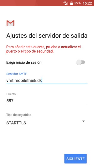 Seleccione Tipo de seguridad