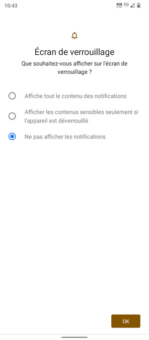 Sélectionnez votre option préférée et sélectionnez OK
