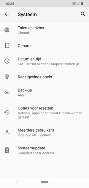 Selecteer Systeemupdate