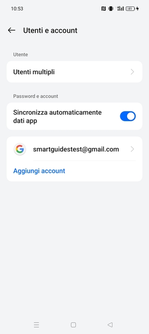 Seleziona il tuo account Google