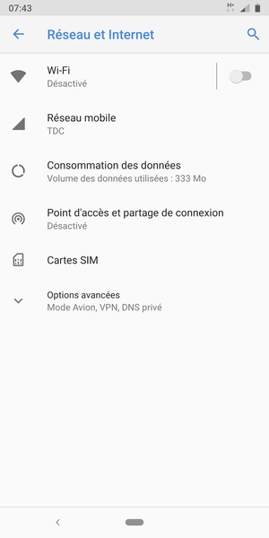 Sélectionnez Réseau mobile