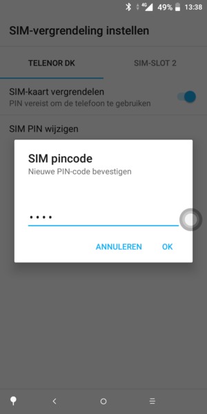 Bevestig uw nieuwe SIM PIN en selecteer OK