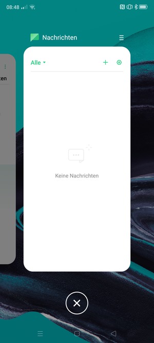 Wählen Sie das Symbol Löschen, um alle laufende Apps zu schließen