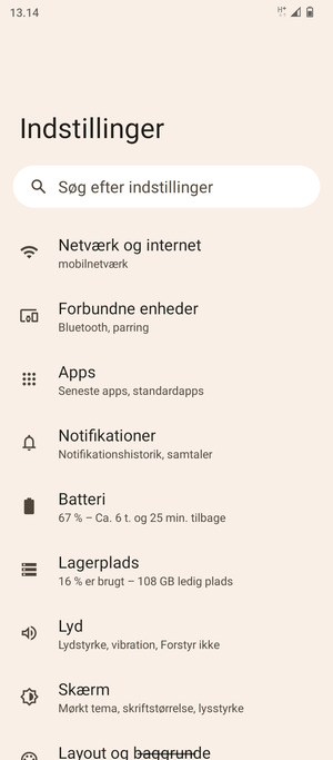 Vælg Netværk og internet