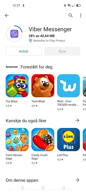 Vent til installasjonen er ferdig