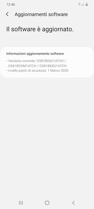 Se il tuo telefono è aggiornato, vedrai la seguente schermata