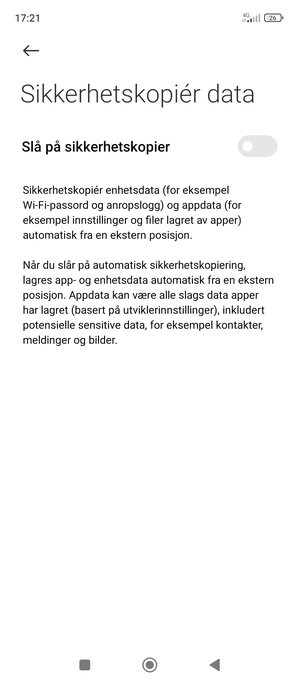 Velg Tilbake-knappen