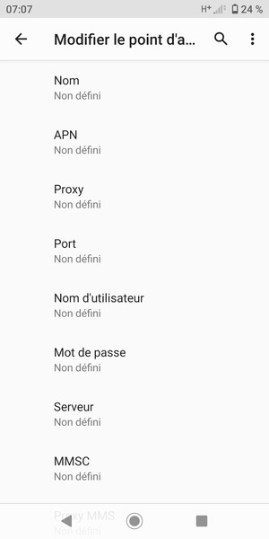 Saisissez les informations MMS