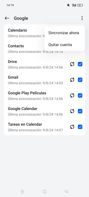 Seleccione Sincronizar ahora