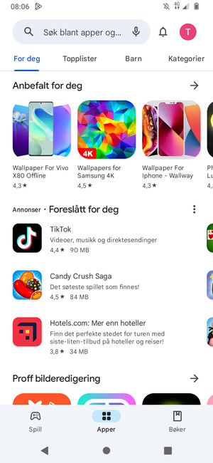 Velg søkefelt