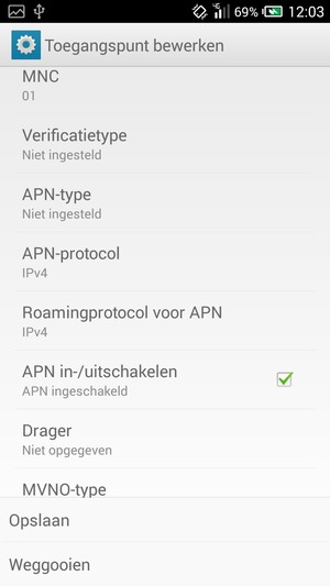 Selecteer Opslaan