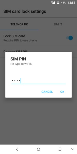 Confirm your new SIM PIN and select OK