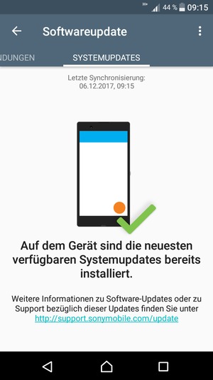 Falls Ihr Handy aktualisiert ist, wird Ihnen der folgende Bildschirm angezeigt