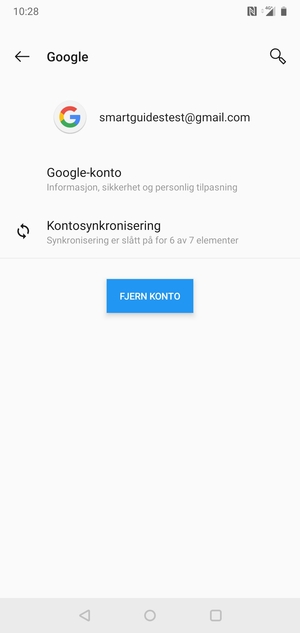 Velg Kontosynkronisering