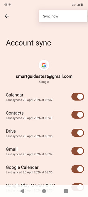 Select Sync now