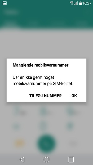 Hvis din telefonsvarer ikke er sat op, vælg TILFØJ NUMMER