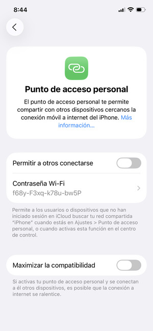 Seleccione Contraseña Wi-Fi