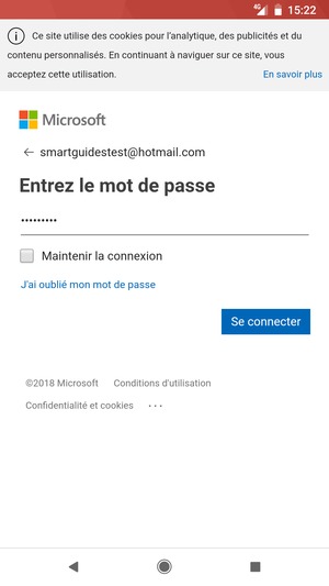 Saisissez votre mot de passe et sélectionnez Se connecter