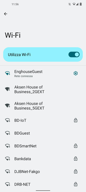 Ora sei connesso alla rete Wi-Fi