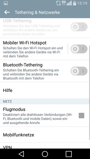 Scrollen Sie und wählen Sie Mobilfunknetze