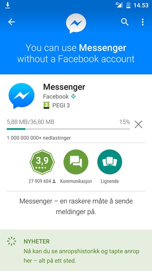 Vent til installasjonen er ferdig