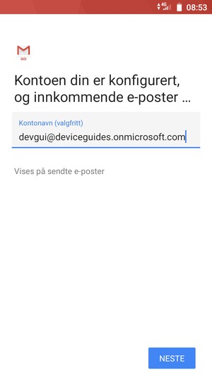 Gi kontoen din et navn og velg NESTE