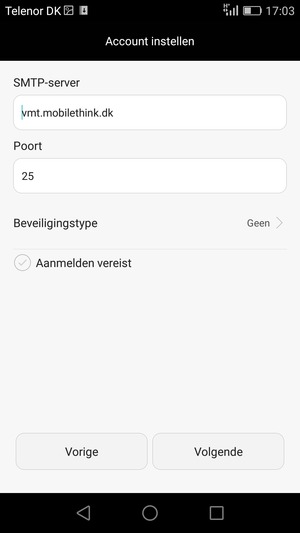 Haal het vinkje uit het Aanmelden vereist selectievakje en selecteer Volgende