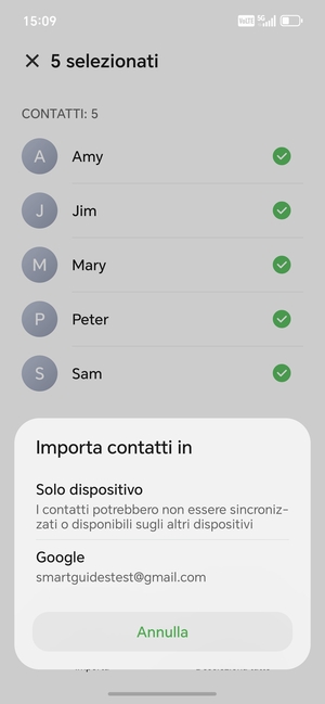 Seleziona il tuo account Google