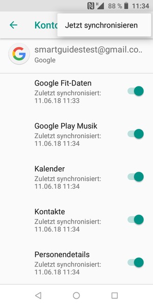 Wählen Sie Jetzt synchronisieren
