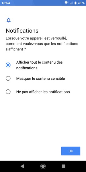 Sélectionnez votre option préférée et sélectionnez OK